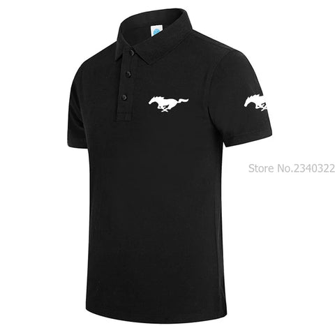 Short-sleeved Mustang Collar Shirt