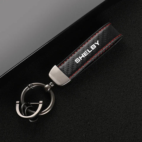 Leather Shelby Mustang Keychain