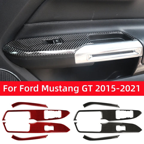 Mustang 2015-2023 Fiber Car Windows Lifting Switch Control Panel Decal