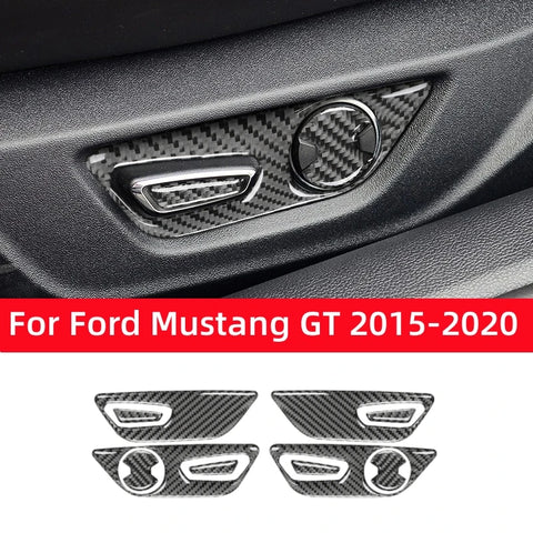 Mustang 2015-2023 Carbon Fiber Interior Car Seat Adjust Button Panel Decal